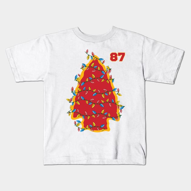 Chiefs Christmas. Kelce 87 Lovers and Fans Kids T-Shirt by Megadorim